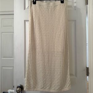 NWOT A New Day Cream Ribbed Midi Pencil Skirt